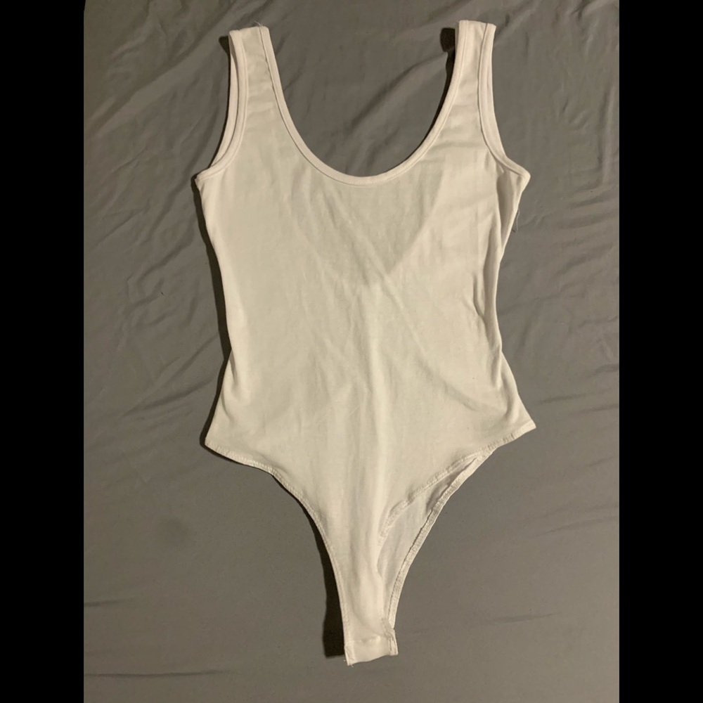 White Drop Back Bodysuit Size Medium
